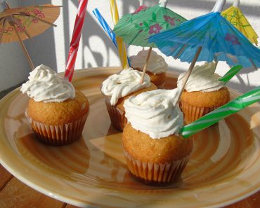Pina Colada Cupcakes with Rum Buttercream Frosting (20-Minute Recipe)