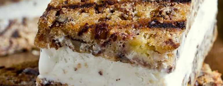 Grilled Banana Bread Ice Cream Sandwiches Recipe