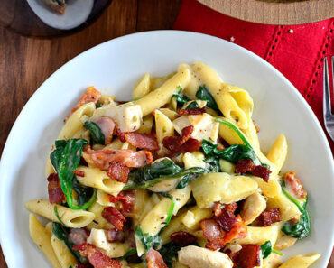 One Bite of This Penne with Artichokes, Bacon & Mushrooms and You’ll Be Hooked