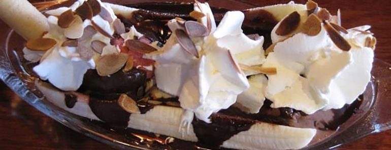 Banana Split with Homemade Chocolate Sauce