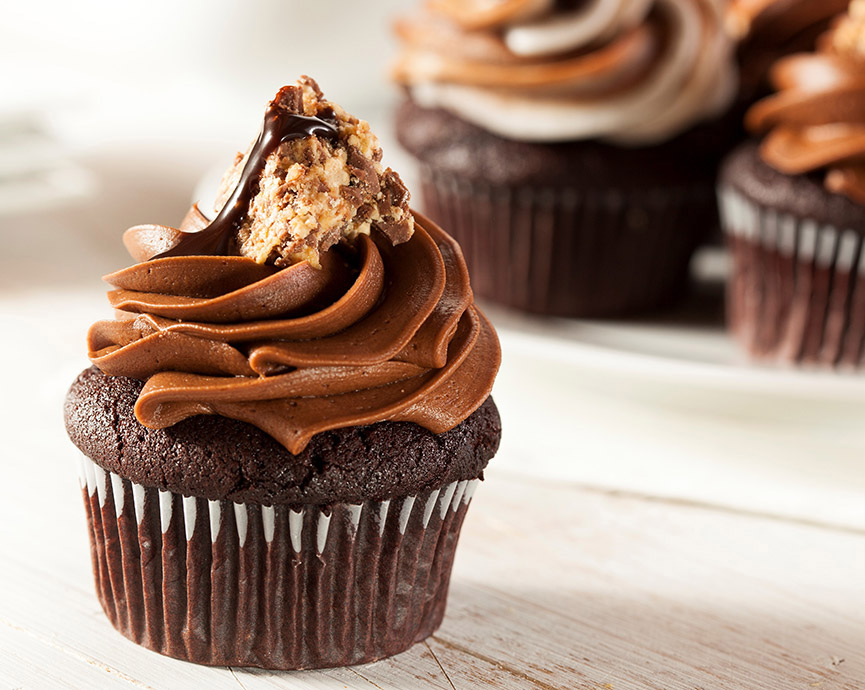 Moist Hazelnut and Chocolate Cupcakes