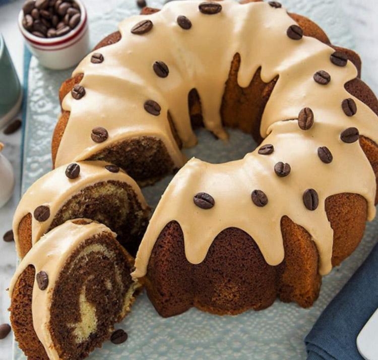 Cappuccino and Chocolate Irish Cream Swirl Bundt Cake Recipe