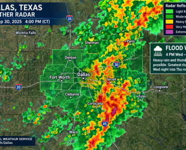 Dallas Flood Watch Begins Wednesday as Heavy Rain Targets North Texas