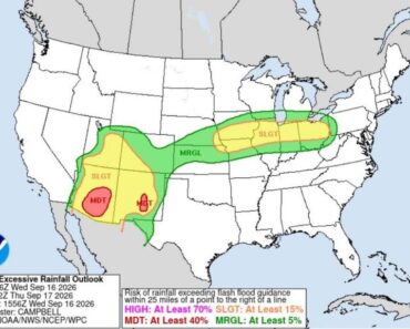 Arizona, New Mexico, and the Midwest Brace for Flash Flooding Through Thursday Morning