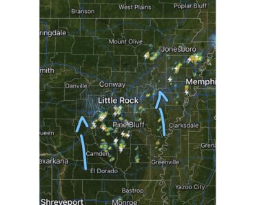 Storms Drift North as Heavy Rain and Lightning Target Little Rock, Pine Bluff, Camden, and Memphis