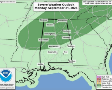 Central Alabama on Storm Watch: Birmingham, Huntsville, Montgomery and Tuscaloosa Brace for Scattered Thunderstorms, 60 mph Winds and Frequent Lightning Today Central Alabama on Storm Watch: Birmingham, Huntsville, Montgomery and Tuscaloosa Brace for Scattered Thunderstorms, 60 mph Winds and Frequent Lightning Today