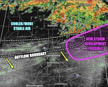 Fast-Moving Outflow Boundary Slams Indianapolis, Fishers, Greenwood and Anderson—Gusty Winds, Cooler Air and New Storms Rolling Toward Muncie, New Castle, Richmond Fast-Moving Outflow Boundary Slams Indianapolis, Fishers, Greenwood and Anderson—Gusty Winds, Cooler Air and New Storms Rolling Toward Muncie, New Castle, Richmond