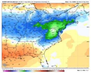 Sharp Cold-Air Damming Cooldown Hits Virginia, North Carolina and the Mid-Atlantic Next Wednesday—Temperatures 10–14° Below Normal as Models Ditch CPC Warmth Sharp Cold-Air Damming Cooldown Hits Virginia, North Carolina and the Mid-Atlantic Next Wednesday—Temperatures 10–14° Below Normal as Models Ditch CPC Warmth