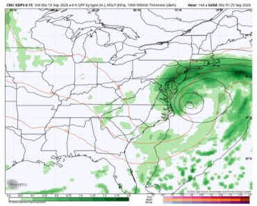 Nor’easter Likely Next Week but Track Remains Uncertain — Canadian Model Puts Heavy Rain Over Baltimore While European Model Keeps Storm Mostly Offshore Nor’easter Likely Next Week but Track Remains Uncertain — Canadian Model Puts Heavy Rain Over Baltimore While European Model Keeps Storm Mostly Offshore